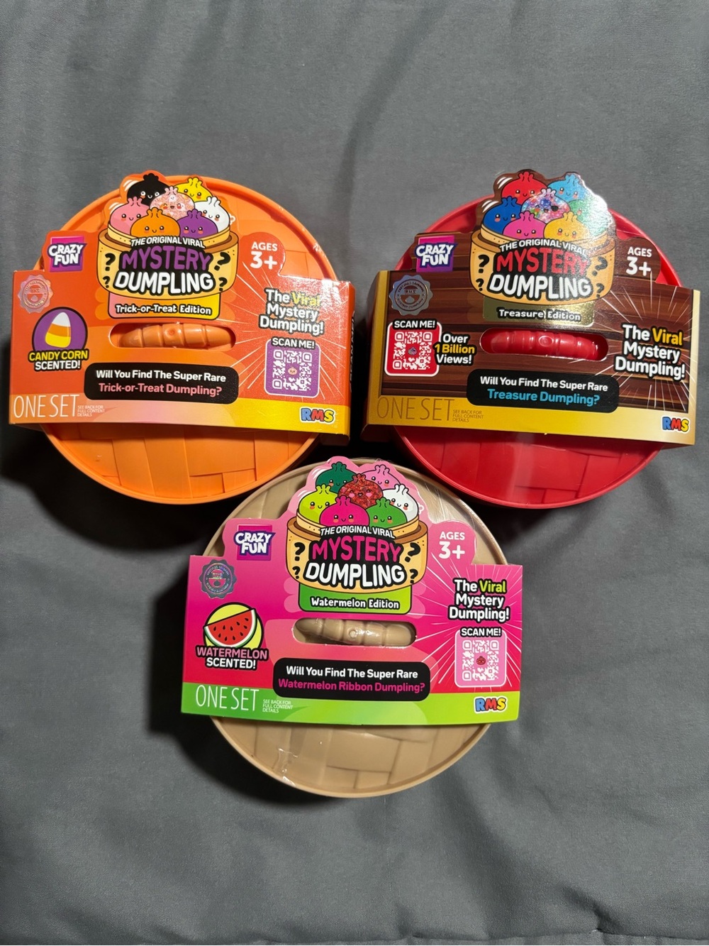 Mystery Dumpling Set - Watermelon, trick or treat Candy Corn & Treasure Editions